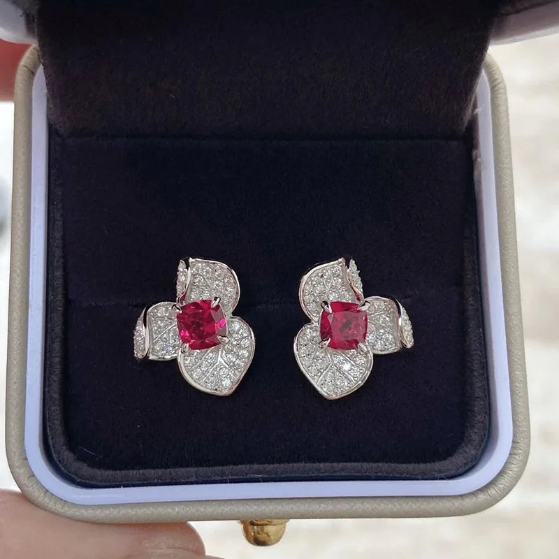 Red Zircon Earring