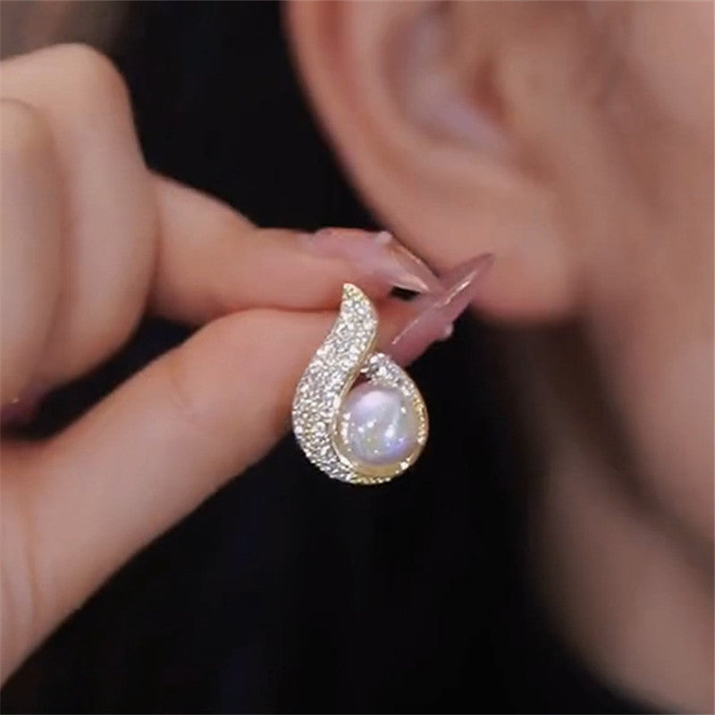 Pearl Zircon Earrings