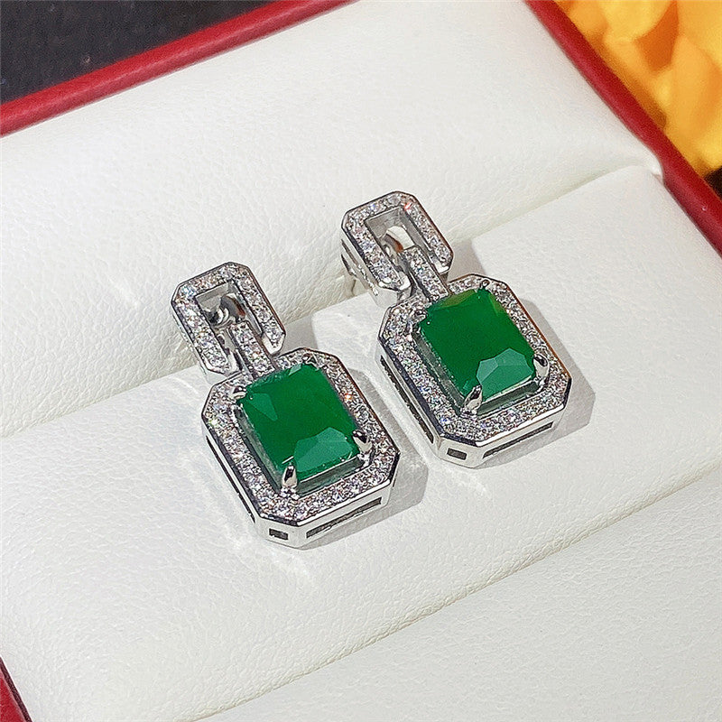 Green Stone Earrings
