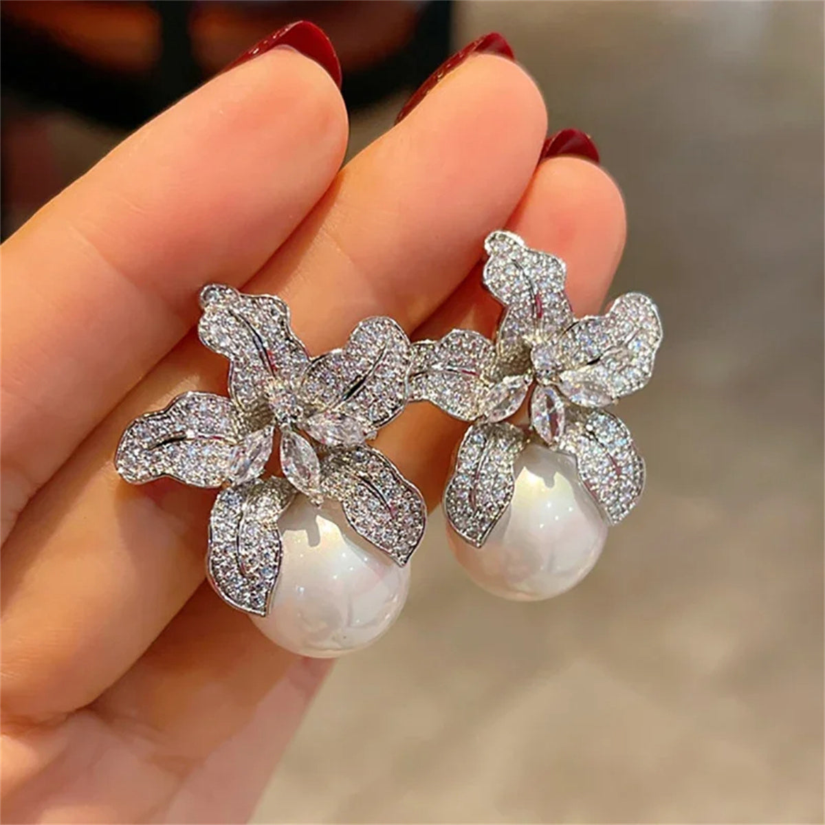 Elegant Floral Stud Earrings