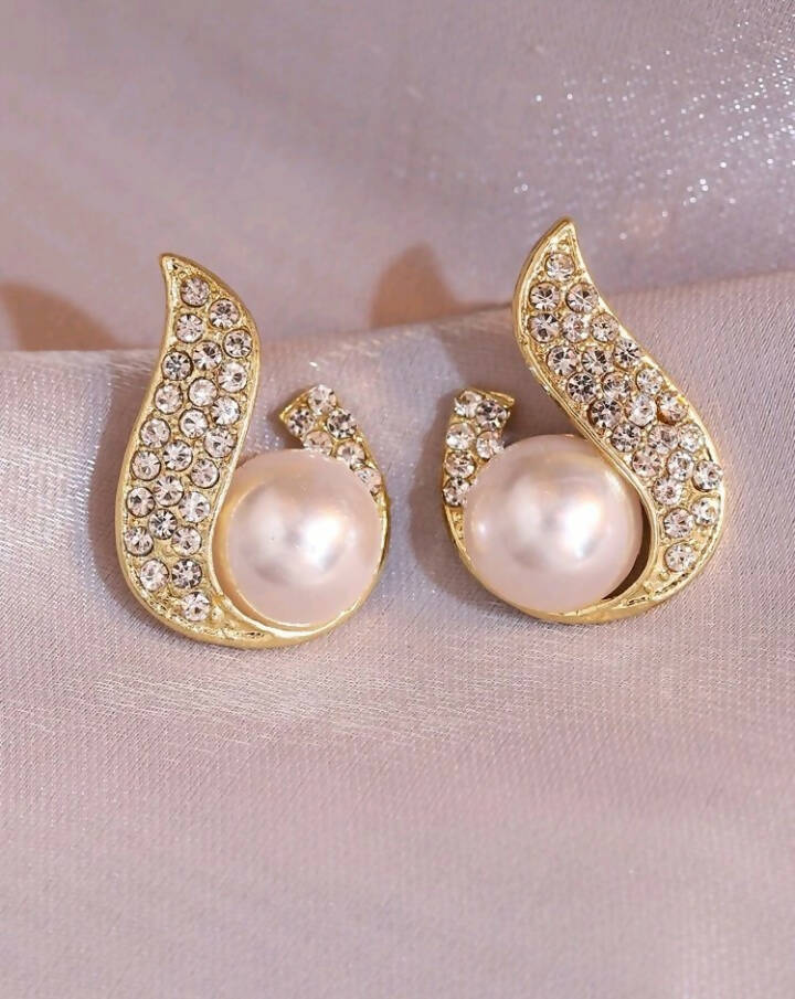 Pearl Zircon Earrings
