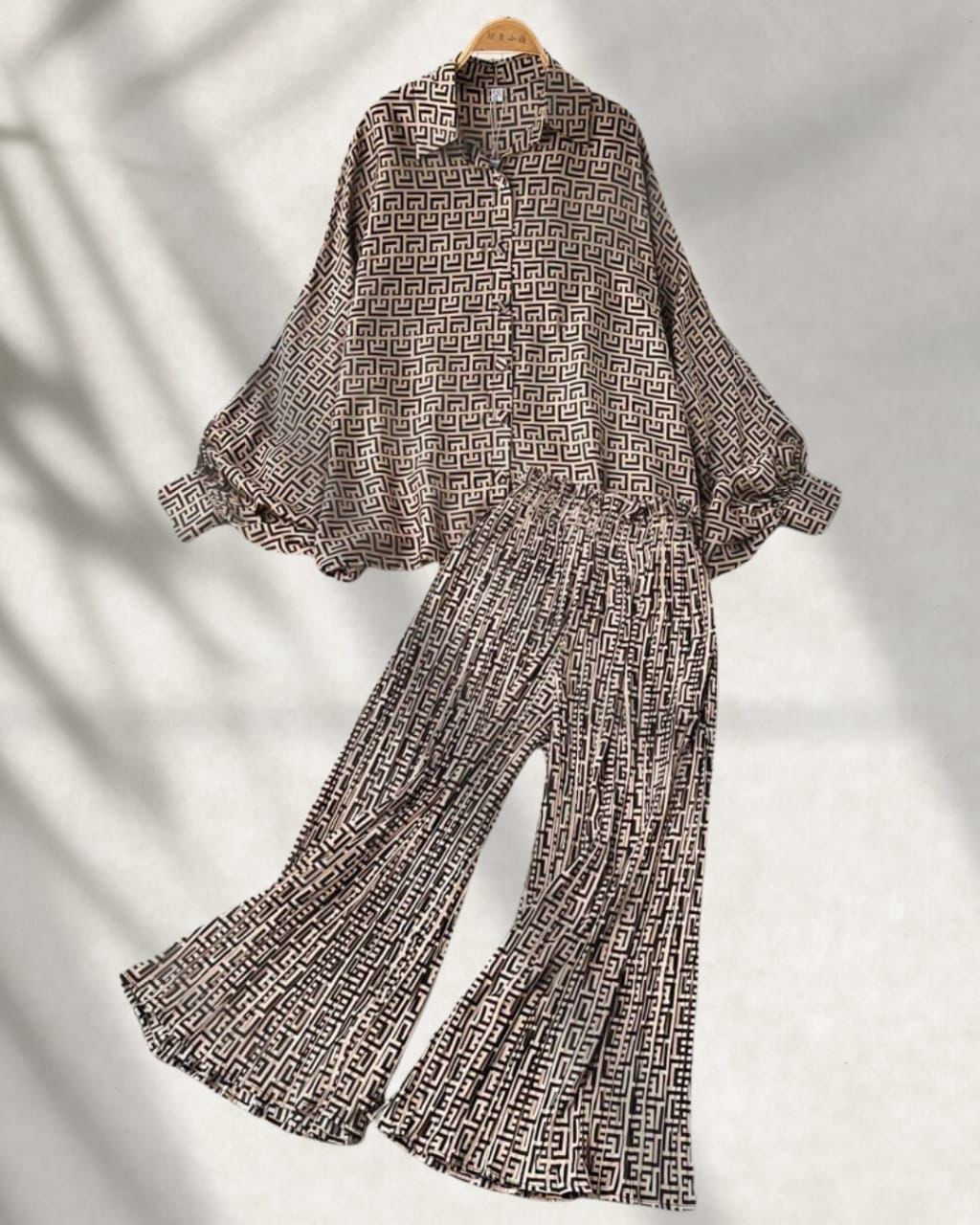 Pleated satin set