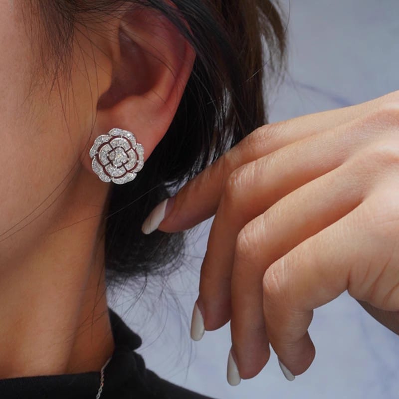 Rose Shape Stud Earrings