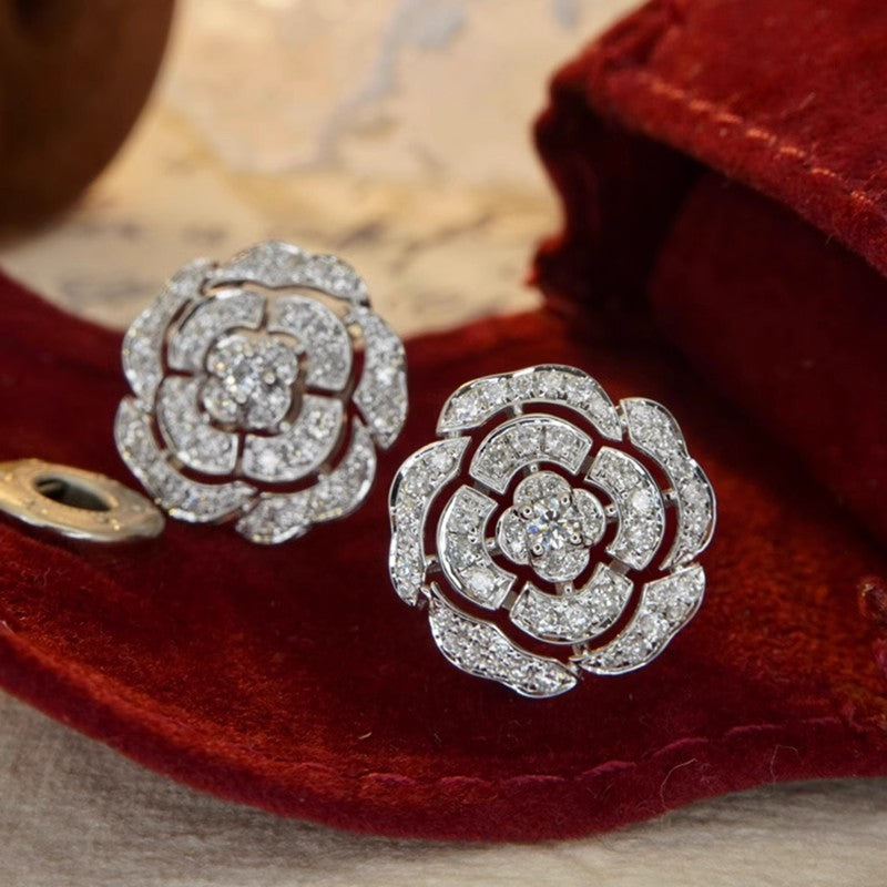 Rose Shape Stud Earrings