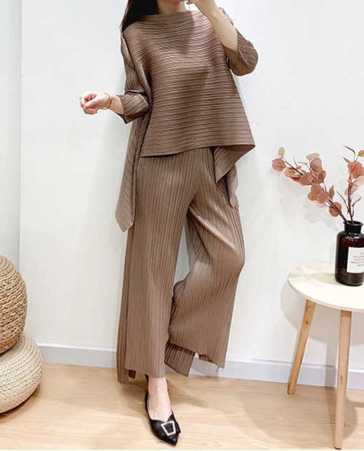 Relaxed Fit Pleated Co Ord