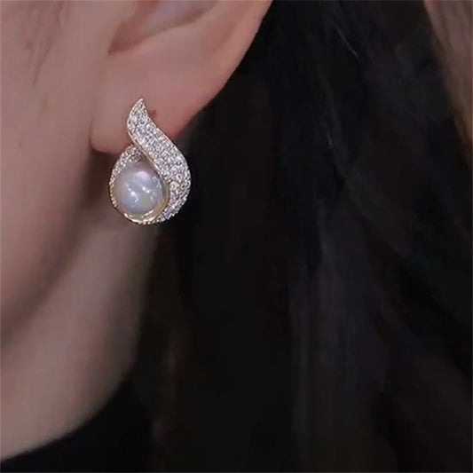 Pearl Zircon Earrings