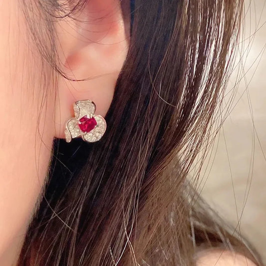Red Zircon Earring