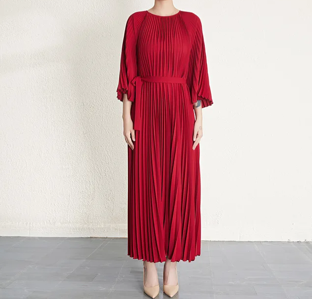 Free Pleated Maxi Dress