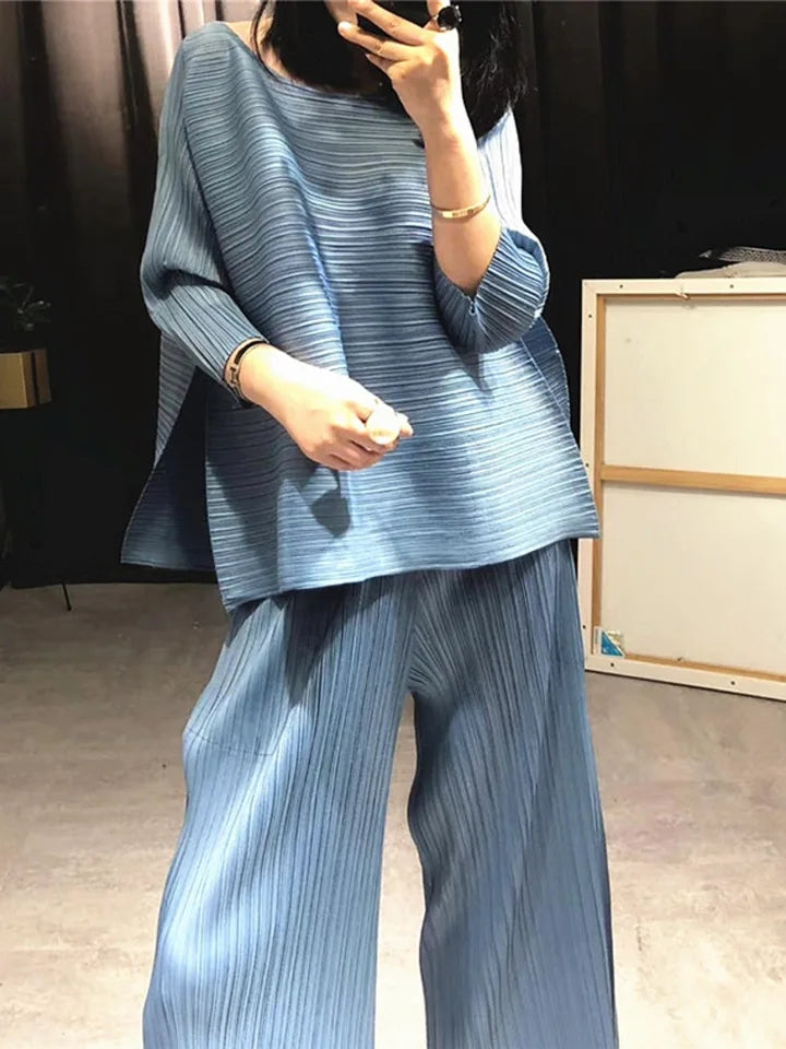 Relaxed Fit Pleated Co Ord