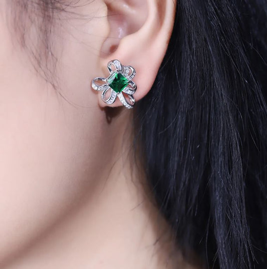 Green Zircon Stud Earring