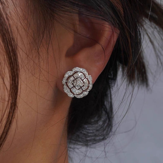 Rose Shape Stud Earrings